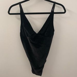 Velvet black bodysuit
